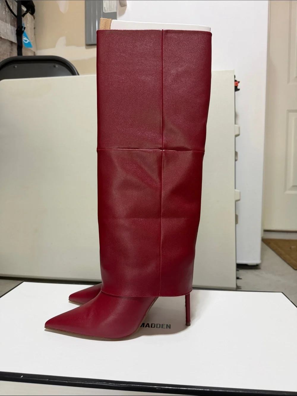 Steve Madden Burgundy Over-the-Knee Pointed Toe Boots